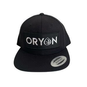 New! Oryon Black SnapBack Hat Baseball Cap w/ Silver Iconic logo